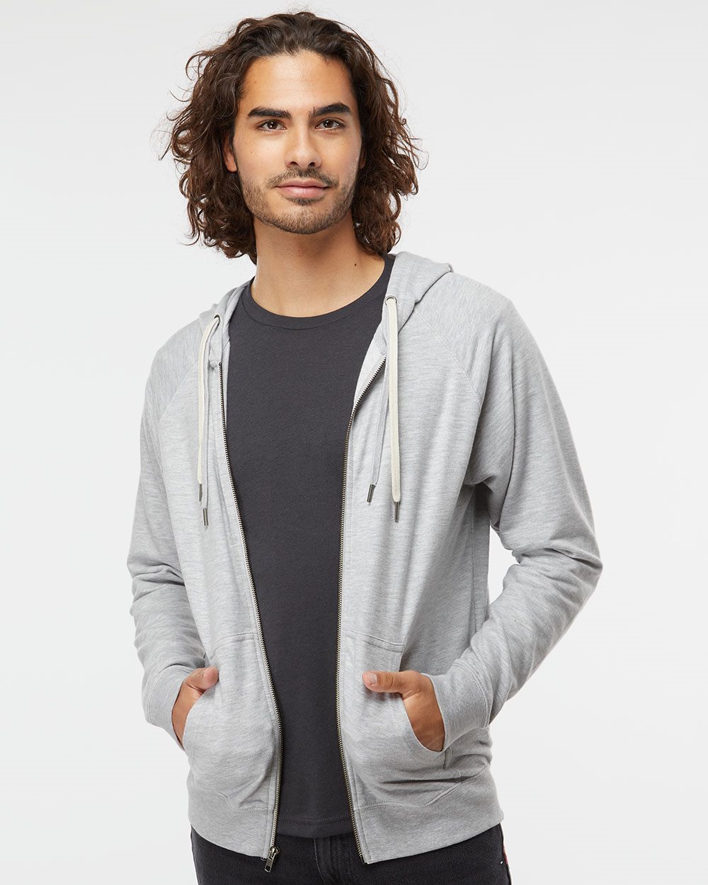 Unisex Icon Lightweight Loopback Terry Full-Zip Hooded Sweatshirt