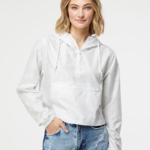 Women's Lightweight Quarter-Zip Pullover Crop Windbreaker