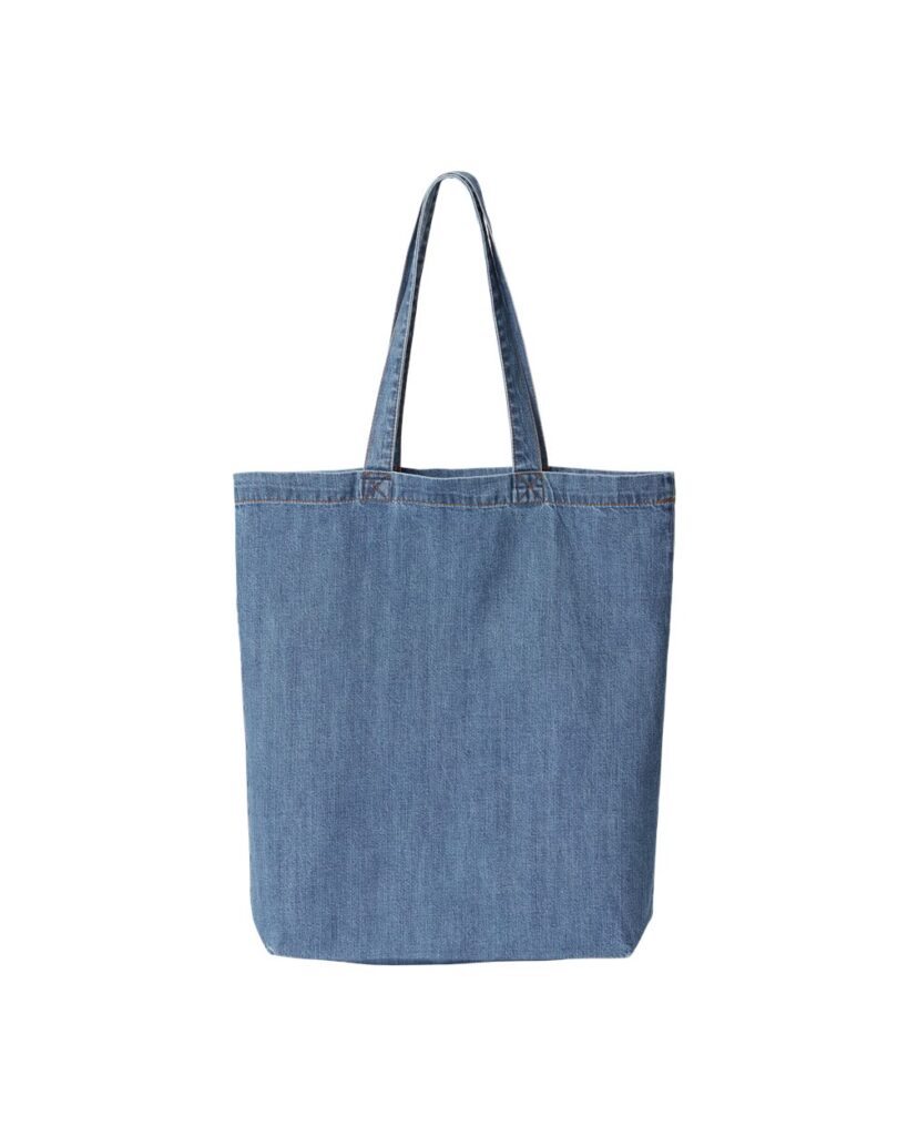 Cotton Denim Gusseted Tote Bag
