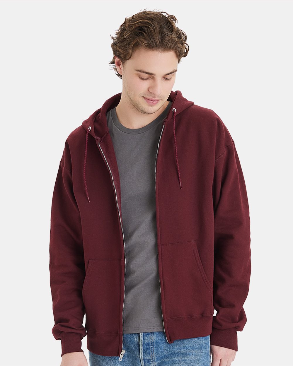 Unisex Ultimate Cotton® Full-Zip Hooded Sweatshirt