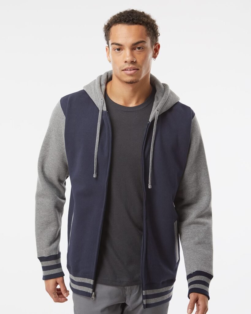 Unisex Heavyweight Varsity Full-Zip Hooded Sweatshirt