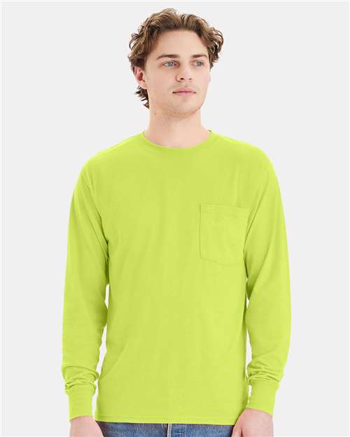 Unisex Workwear Long Sleeve Pocket T-Shirt - Image 3
