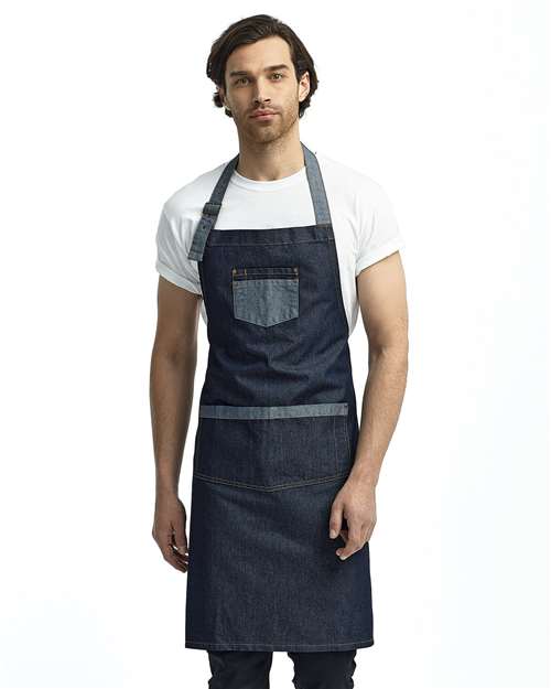 Domain Contrast Denim Bib Apron - Image 2