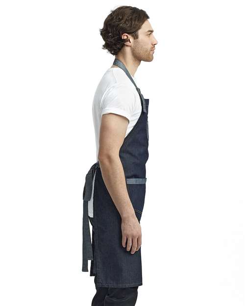 Domain Contrast Denim Bib Apron - Image 3