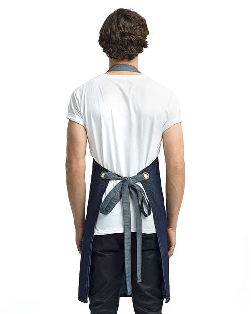 Domain Contrast Denim Bib Apron - Image 4