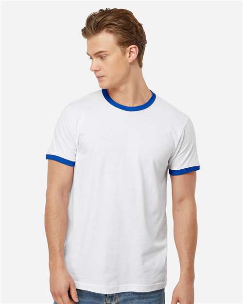 Unisex Fine Jersey Ringer T-Shirt - Image 3
