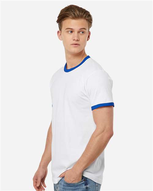 Unisex Fine Jersey Ringer T-Shirt - Image 4