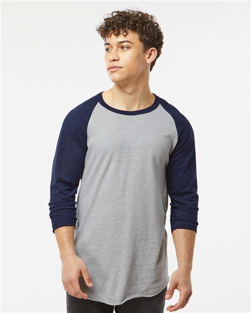 Unisex Fine Jersey Raglan T-Shirt - Image 3
