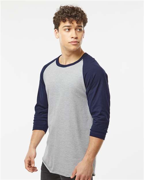 Unisex Fine Jersey Raglan T-Shirt - Image 4