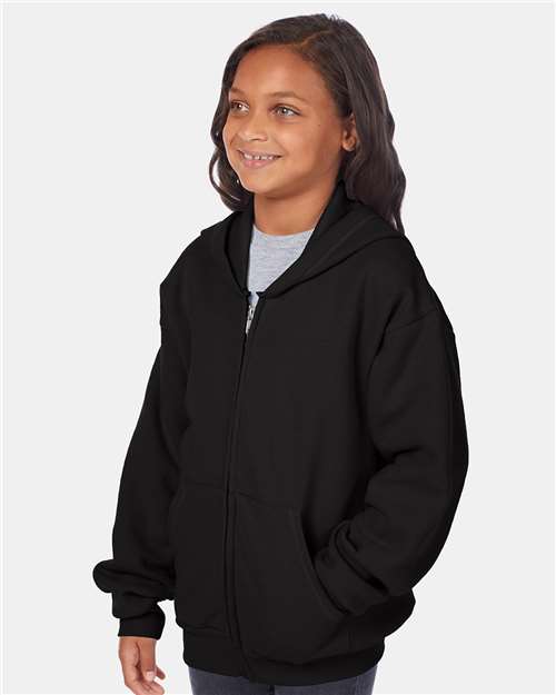 Youth EcoSmart® Full-Zip Hooded Sweatshirt - Image 5