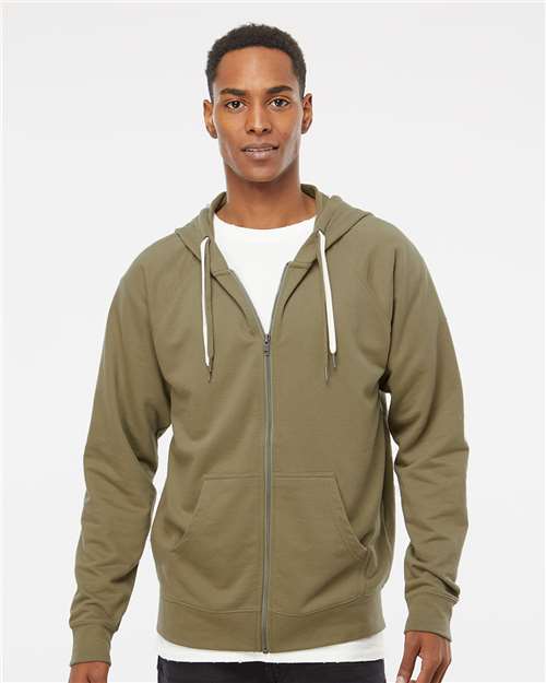 Unisex Icon Lightweight Loopback Terry Full-Zip Hooded Sweatshirt - Image 3