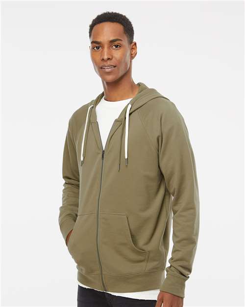 Unisex Icon Lightweight Loopback Terry Full-Zip Hooded Sweatshirt - Image 4