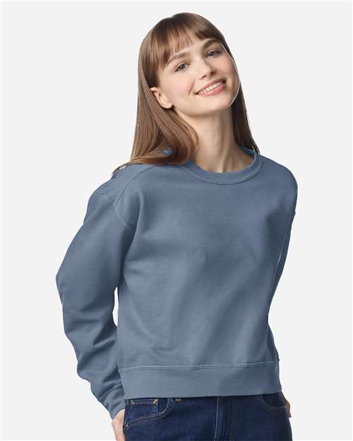 Women's Garment-Dyed Mid-Length Crewneck Sweatshirt - Image 3