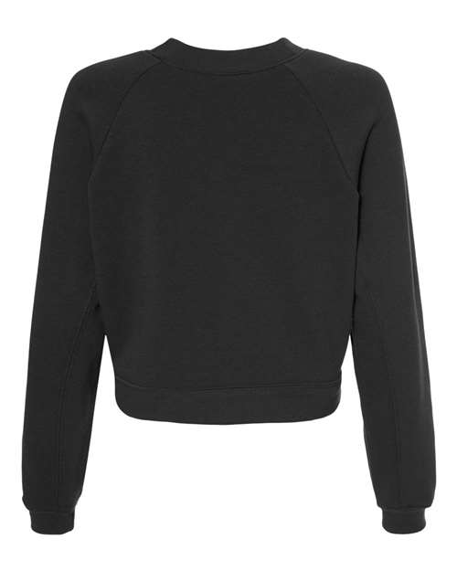 Women's Crop Raglan Fleece Crewneck Sweatshirt - Image 2