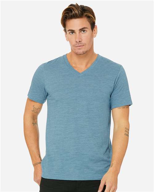 Unisex Textured Jersey V-Neck Tee - Image 3