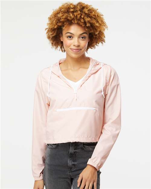 Women's Lightweight Quarter-Zip Pullover Crop Windbreaker - Image 3