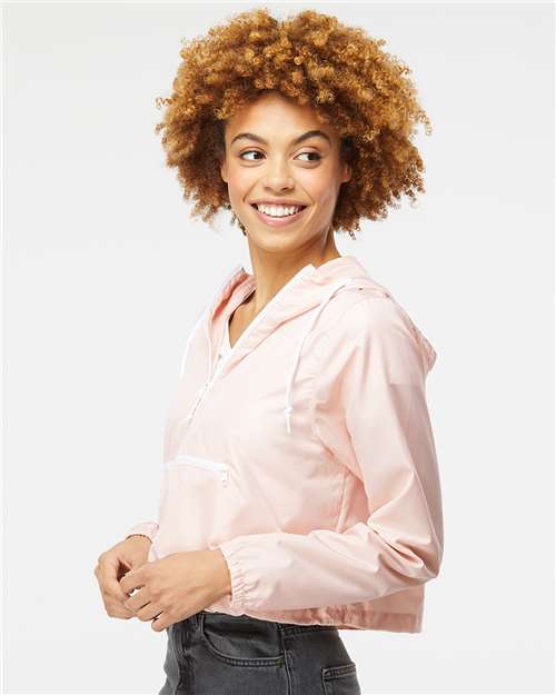 Women's Lightweight Quarter-Zip Pullover Crop Windbreaker - Image 4