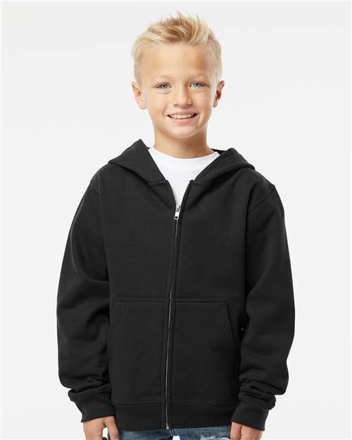 Youth Midweight Full-Zip Hooded Sweatshirt - Image 3