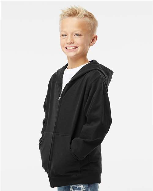 Youth Midweight Full-Zip Hooded Sweatshirt - Image 4