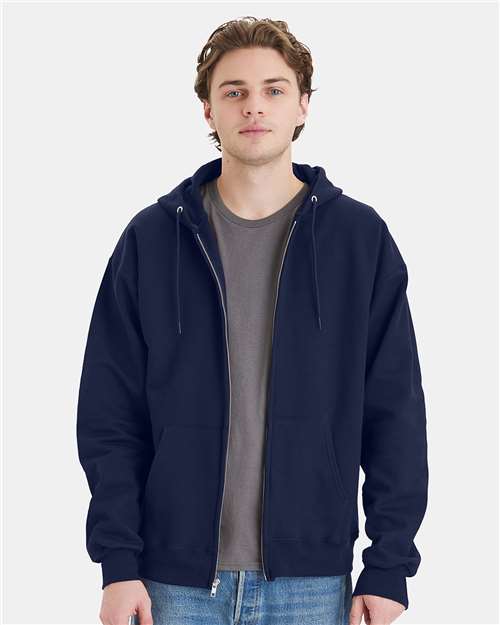 Unisex Ultimate Cotton® Full-Zip Hooded Sweatshirt - Image 4