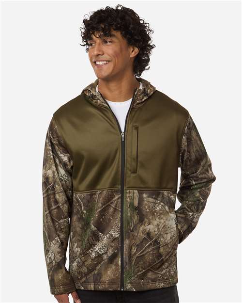 Unisex Realtree® Performance Colorblocked Full-Zip Hooded Sweatshirt - Image 3