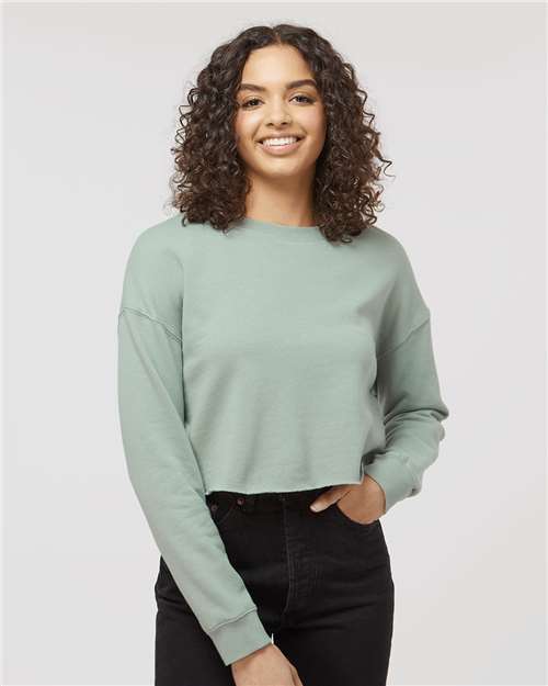 Women's Lightweight Crop Crewneck Sweatshirt - Image 3